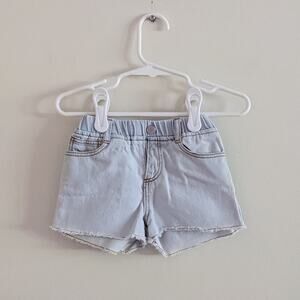 Zara Frayed Denim Shorts Size 9/12m Light Blue Jean Shorts